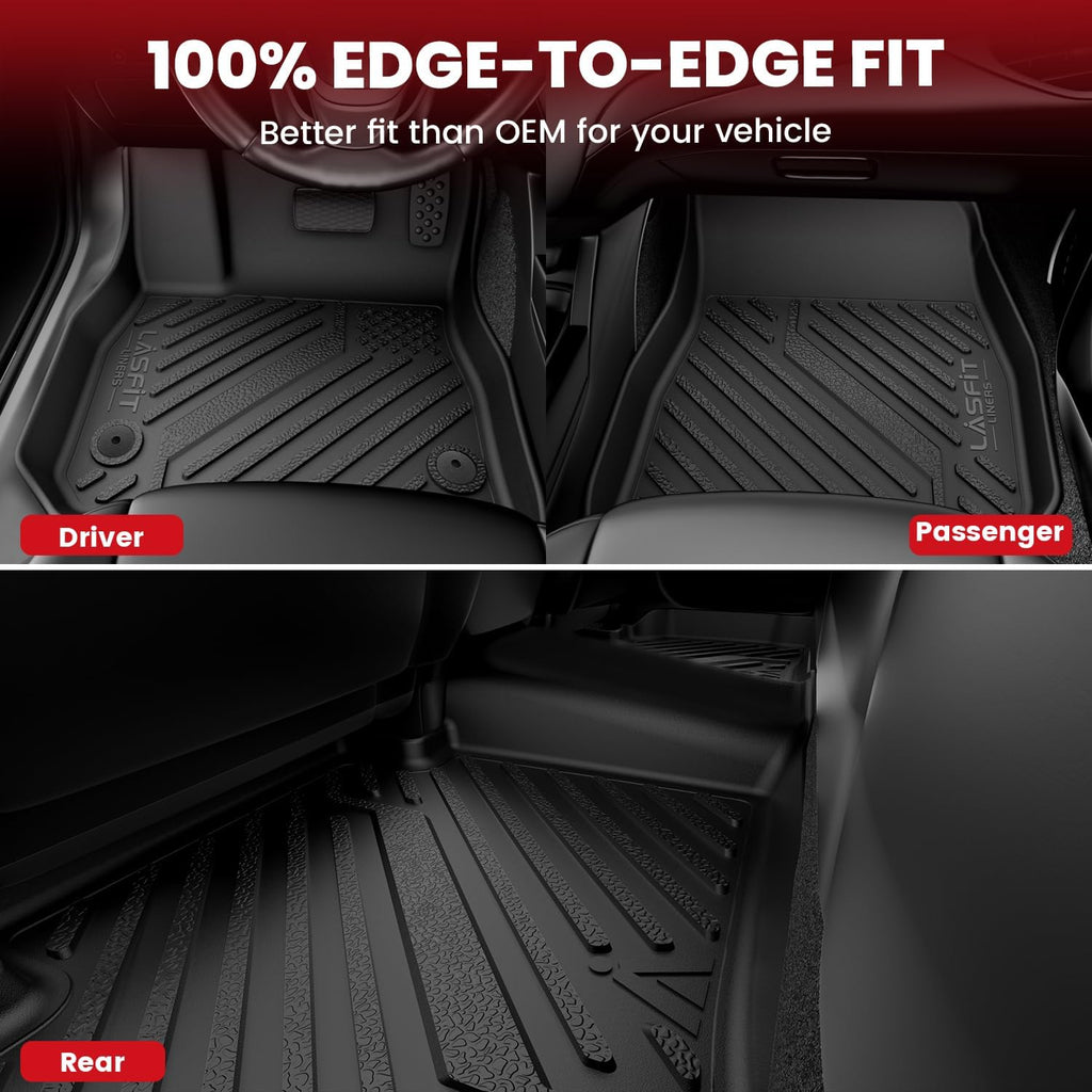 LASFIT Floor Mats & Cargo Mat for Hyundai Sonata 2020-2026 (Only Fit AWD & Gas) / Kia K5 2021-2025 (Only Fit AWD, Not for FWD) Custom Fit TPE All Weather Floor Liners Car Mats Accessories