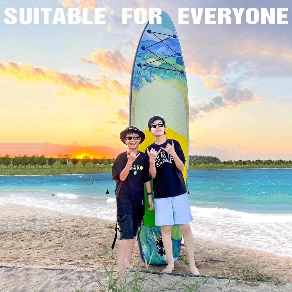 Inflatable Stand Up Paddle Board, 11ft 10'6' Paddle Board for Adults & Youth, Durable SUP Accessories with Non-Slip Deck, Dual Hand Pump,10L Dry Bag,108L Backpack