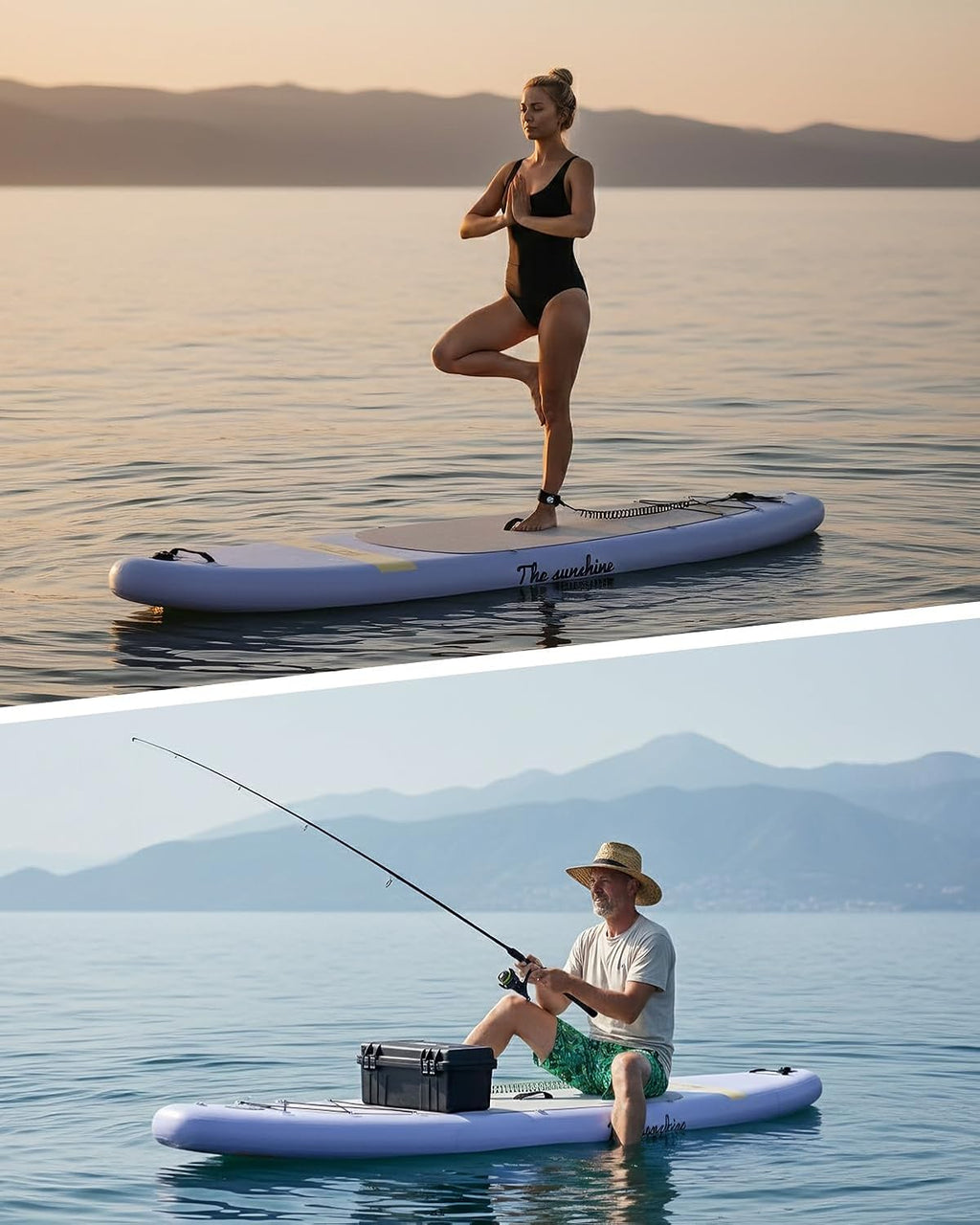YOTTOY Inflatable Stand Up Paddle Board,Stable Lightweight 10'5' SUP with Non-Slip EVA Deck, Premium Paddleboard Accessories, Three-Fin System & Carry Bag,All-Around Inflatable SUP