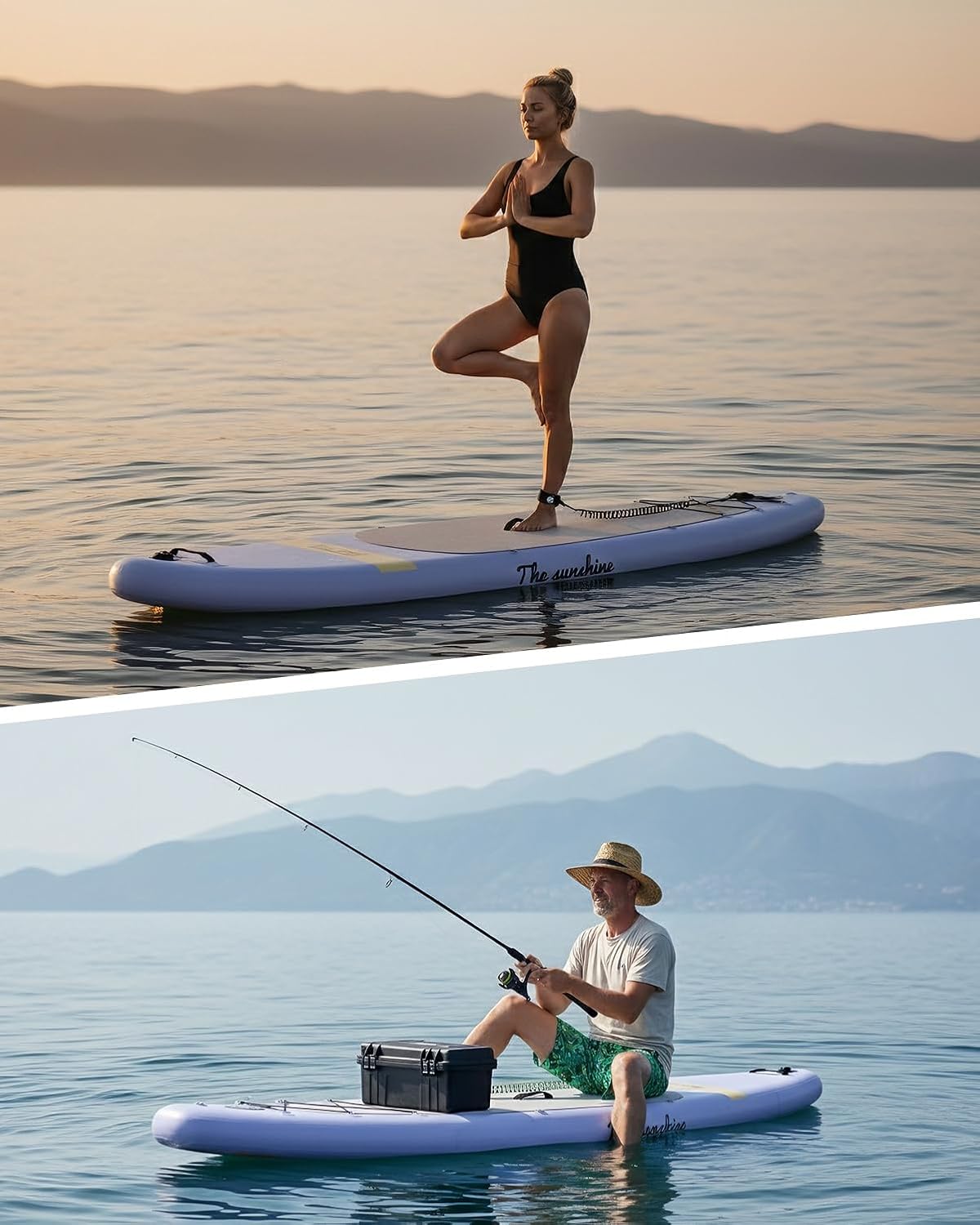 YOTTOY Inflatable Stand Up Paddle Board,Stable Lightweight 10'5' SUP with Non-Slip EVA Deck, Premium Paddleboard Accessories, Three-Fin System & Carry Bag,All-Around Inflatable SUP