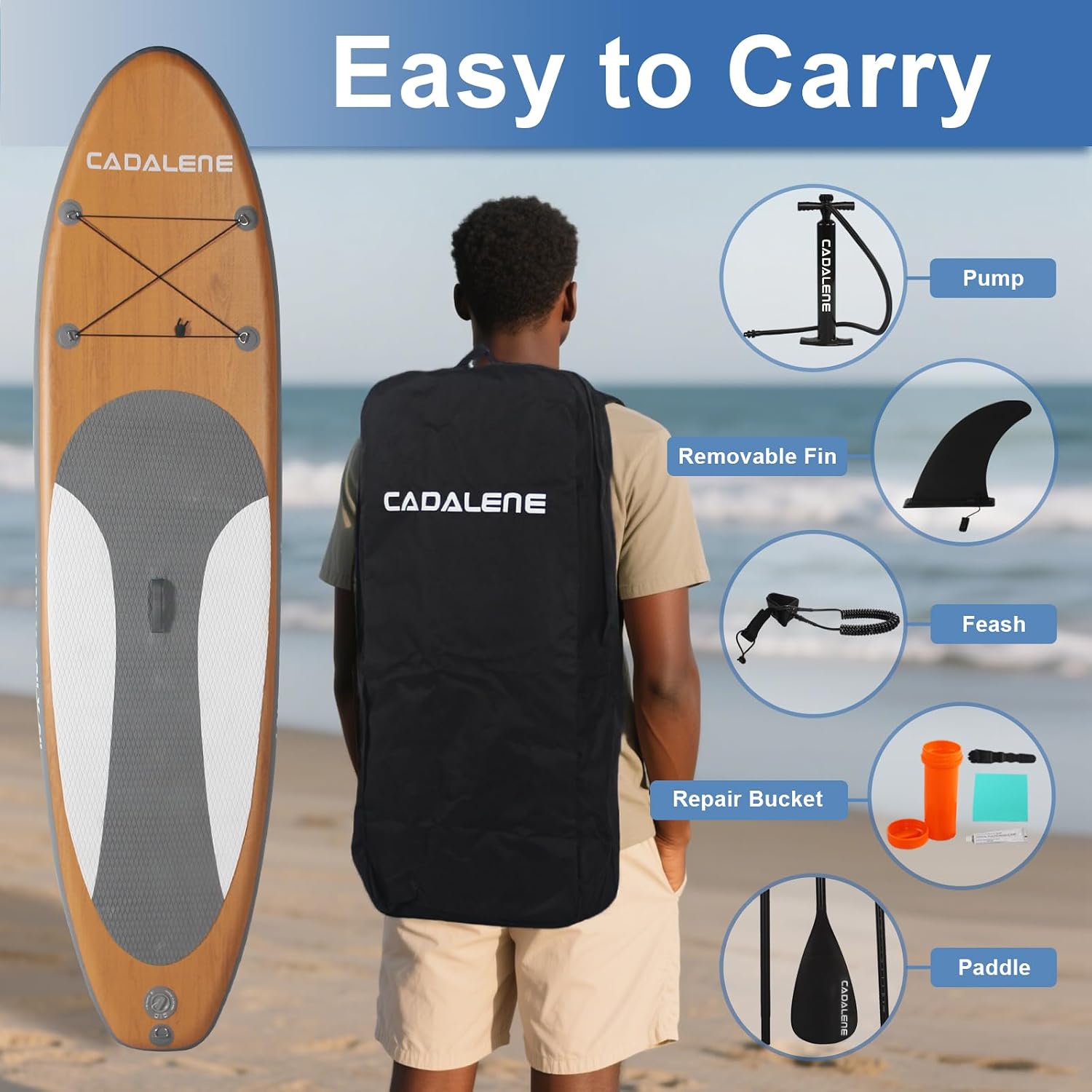 Inflatable Stand Up Paddle Board with SUP Accessories, Anti-Slip EVA Deck, Family-Friendly SUP Boards for Adults & Youth of All Skill Levels, Versatile Yoga Paddle Board