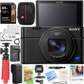Sony Cyber-Shot RX100 VII RX100M7 Premium Compact Camera DSC-RX100M7 Enhanced Bundle with Triple 3X Battery Pack + 64GB Memory Card + Deco Gear Travel Case Accessory Kit & Photo Video Software