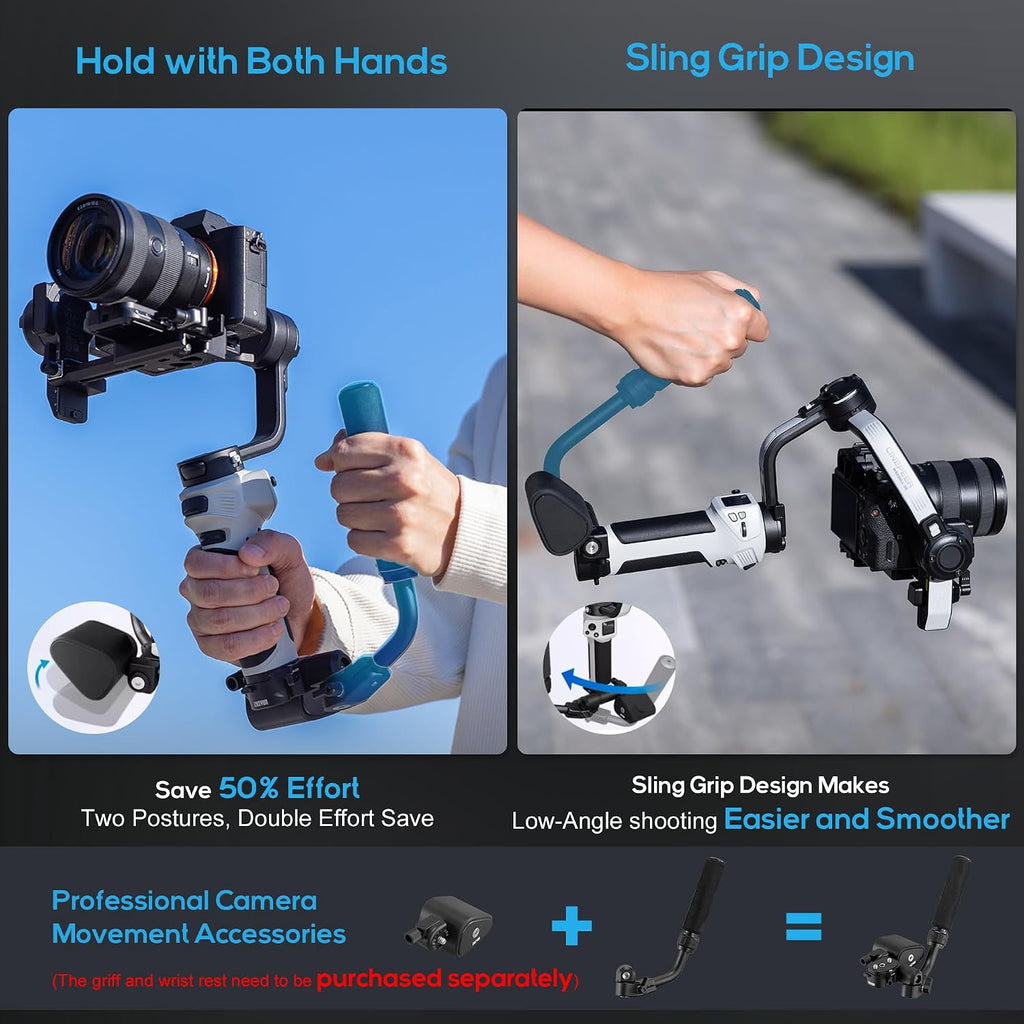 ZHIYUN CINEPEER Weebill 3E, 3-Axis Lightweight Gimbal Stabilizer for DSLR & Mirrorless Camera Canon/Sony/Panasonic/Nikon, 3KG Payload, Native Vertical Shooting, Bluetooth Shutter Control