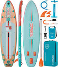UPWELL 11'×34' Stand Up Paddle Board, SUP Board for Adults & Teens, Inflatable SUP Board with Premium Accessories, 120L Backpack, Paddle, Leash, Hand Pump, Fins