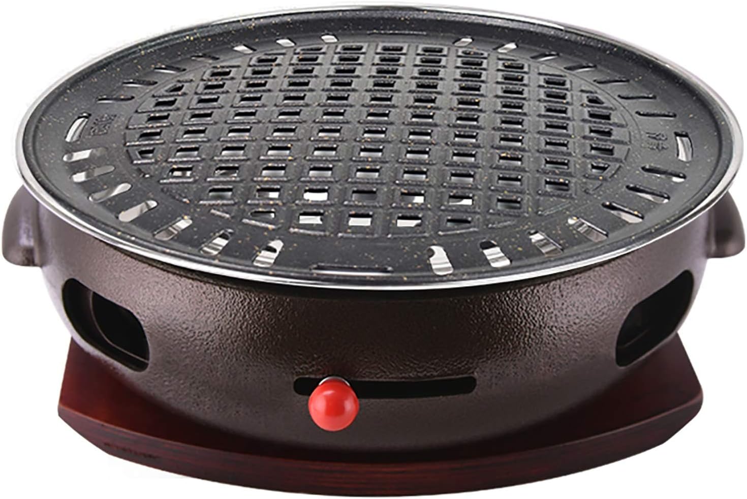 BBQ Barbeque Barbecue Grill, BBQ, Large Cast Iron Barbecue Meat Stove, Korean Household Charcoal Grill, Maifan Stone Baking Pan, Indoor Outdoor (Color : A)