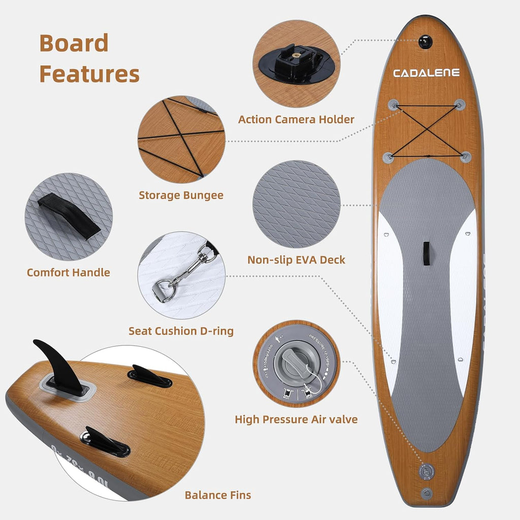 Inflatable Stand Up Paddle Board with SUP Accessories, Anti-Slip EVA Deck, Family-Friendly SUP Boards for Adults & Youth of All Skill Levels, Versatile Yoga Paddle Board