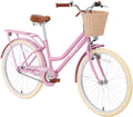 MEGHNA Cruiser Bike 24inch Wheels Girls Women Bike Single Speed Commuter Bike V-Brake and Coast Brake Women Ladys Bicycle, Multicolors