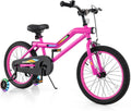 BABY JOY Lighted Kids Bike, 16 18 Inch Children Bicycle with 7-Mode LED Lighted Frame, Headlight, Flash Training Wheels, Dual-Brake, 95% Pre-Assembled, Girls Boys Bike for 4-8 Years