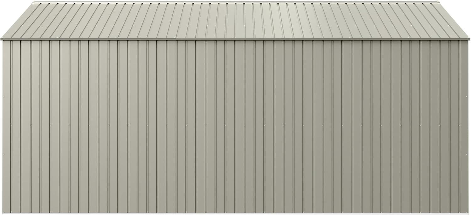 Arrow Shed Elite 14' x 16' Tall Outdoor Steel Storage Shed with High Gable and Lockable Doors Storage Building, Cool Grey