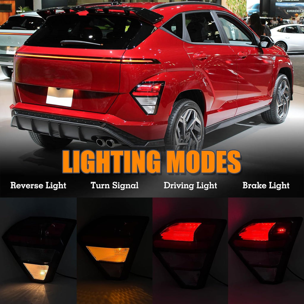 Right LED Tail light W/Halogen Turn Signal Assembly Compatible With 2024-2025 Hyundai Kona SE/SEL/N-Line Outer Rear Tail Lamp Right Passenger Side 92406-BE020