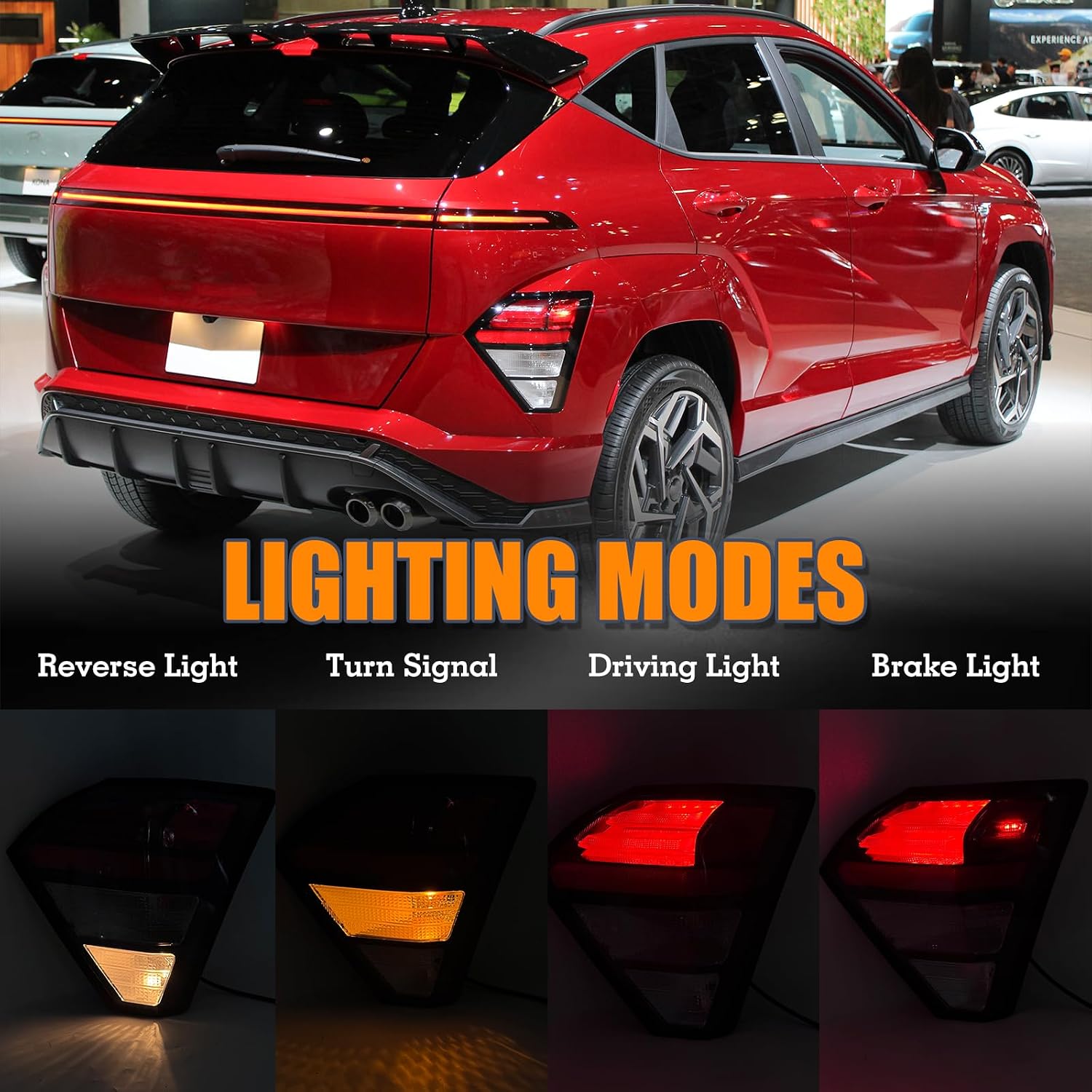 Right LED Tail light W/Halogen Turn Signal Assembly Compatible With 2024-2025 Hyundai Kona SE/SEL/N-Line Outer Rear Tail Lamp Right Passenger Side 92406-BE020