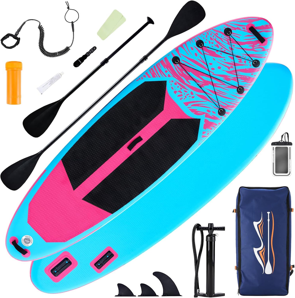 DUMOS Inflatable Stand Up Paddle Board, 10.5'×33'' Paddle Boards with Non-Slip Deck, Durable Advanced Material and Complete SUP Accessories for All Skill Levels