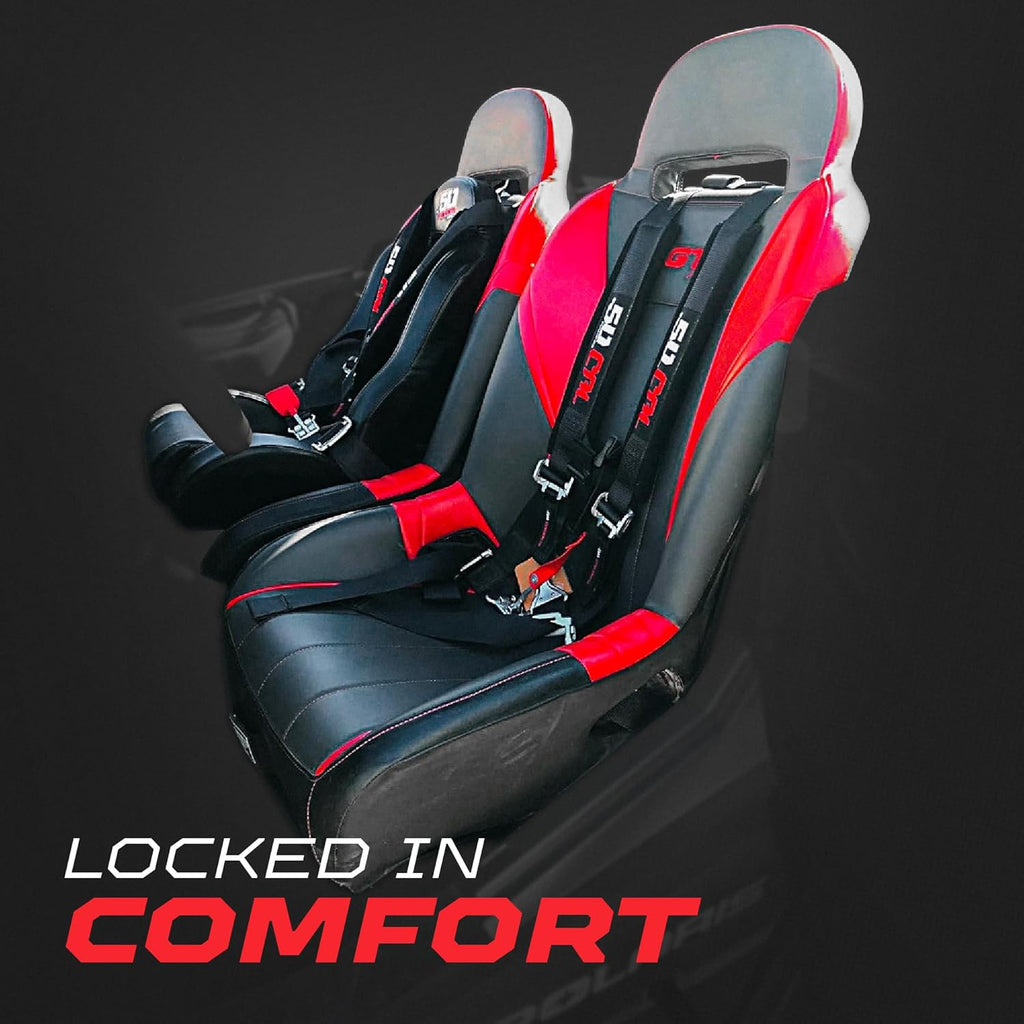 50 Caliber Racing 4-Point Harness for Bucket Seat | Quick-Release Safety Belt | 10 Colors | UTV, RZR, Racing Car Upgrade | Secure Comfort for Off-Road Adventures [6000]