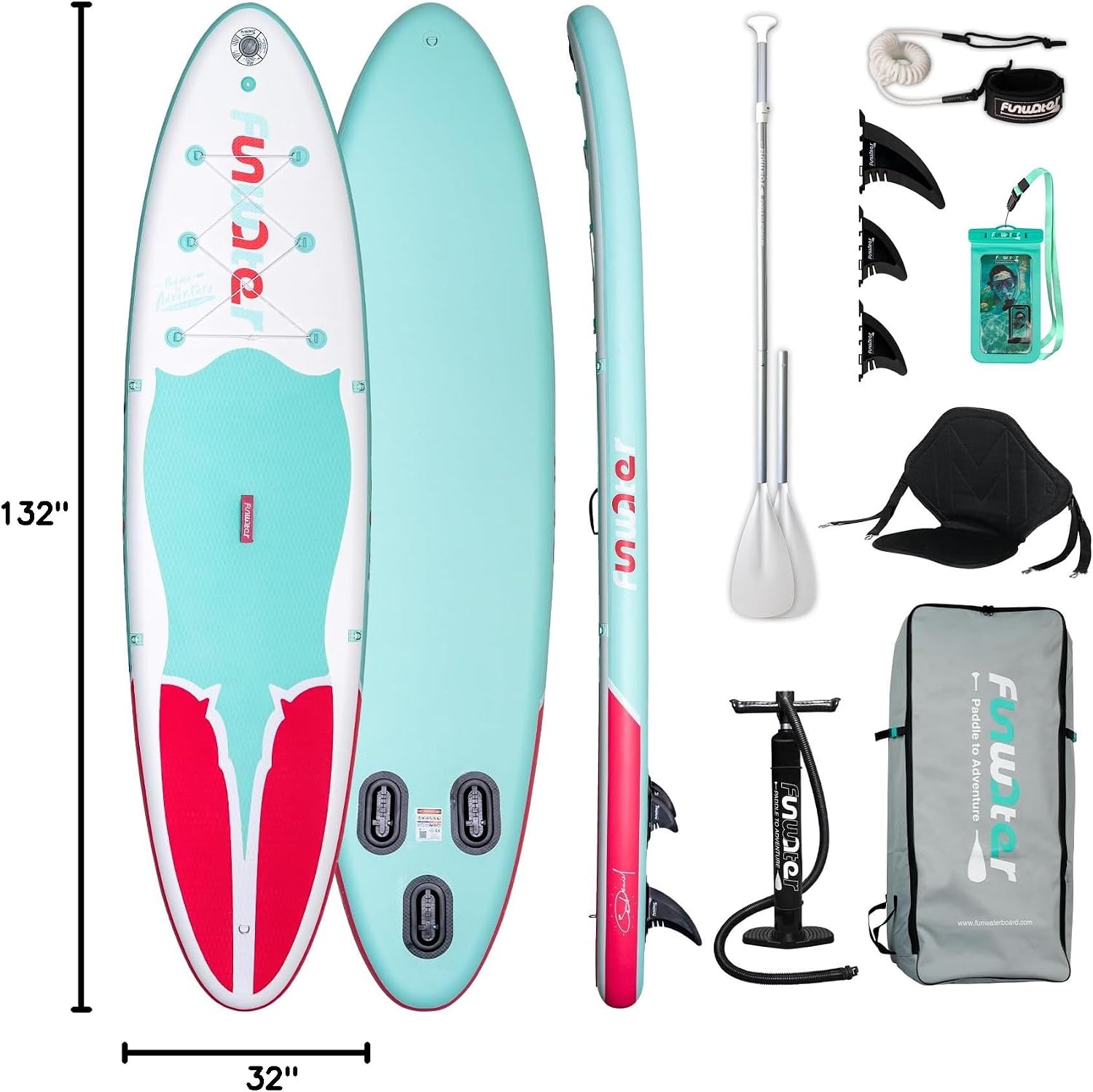 FunWater Inflatable Stand Up Paddle Board 10'6'/11'/11'6' Paddle Board for Adults & Youth, Paddleboards Inflatable with Premium SUP Accessories, Wide Stable, Non-Slip Comfort Deck