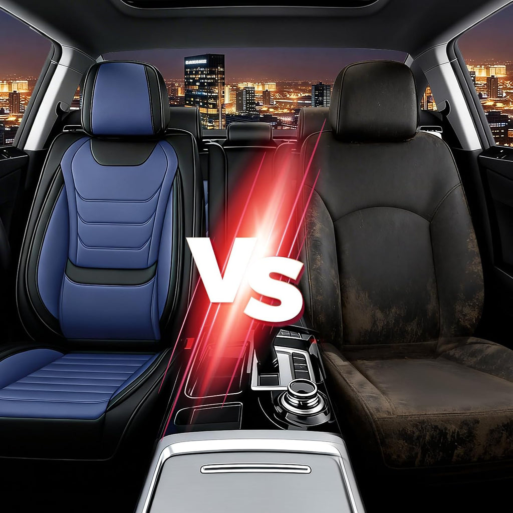 JWLK Seat Covers for Buick Envision 2016-2026, Family Seat Covers for Cars, Non-Slip, Airbag Compatible Vehicle Cushion, Waterproof & Easy-Clean(Standard 5 Seats, Black Blue)