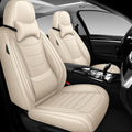 DHAEY Car Seat Covers for Kia NIRO 2017-2025, Family Seat Covers, Nappa Leather, Wear-Resistant, Anti-Slip, Waterproof, 2PCS Front with Pillows, Beige