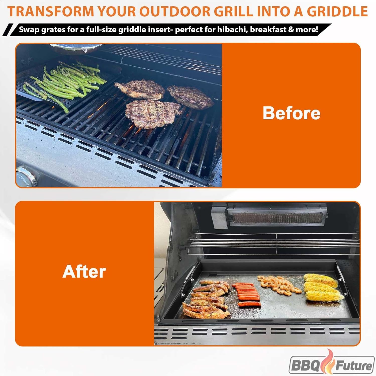 Full Size Griddle Insert for Weber Summit 600 Series E/S 650 640 660 670 Gas Grills With Smoker Box, Heavy Duty Flat Top with Spatula Set for Weber Grill Replacement Parts 67552