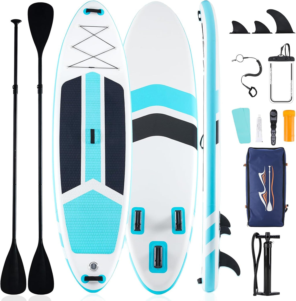 Sweetcrispy Inflatable Stand Up Paddle Board with Premium SUP Paddleboard Accessories,2-in-1 Paddle,Wide Stable Design,Non-Slip Comfort Deck for Adults & Youth of All Skill Levels