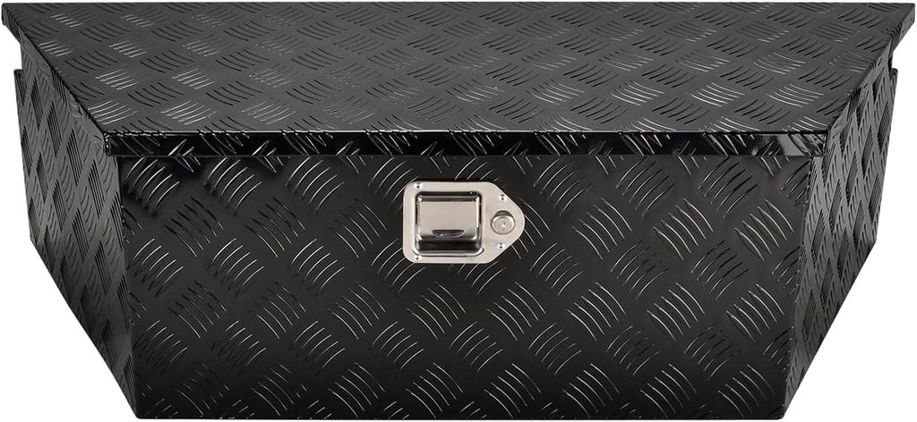 39''Inch Aluminum Trailer Tongue Tool Box Truck Bed Toolbox Truck Trailer Chest Box Underbody Storage Organizer Waterproof Square Storage Organizer w/Lock & Keys Black(‎39' Lx16.5 Wx12 H)