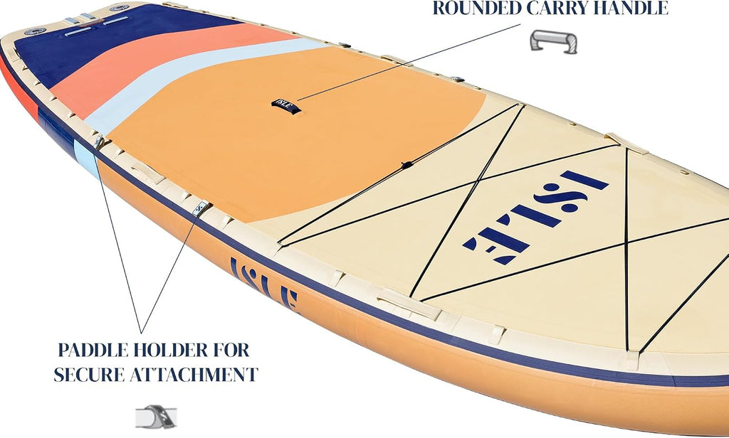 ISLE Megalodon Inflatable Stand Up Paddle Board & iSUP Bundle Accessory Pack - Up to 1,050 lbs Capacity — Durable, Lightweight, Stable — 12' L x 45' W x 8' OR 15' L x 56' W x 8'