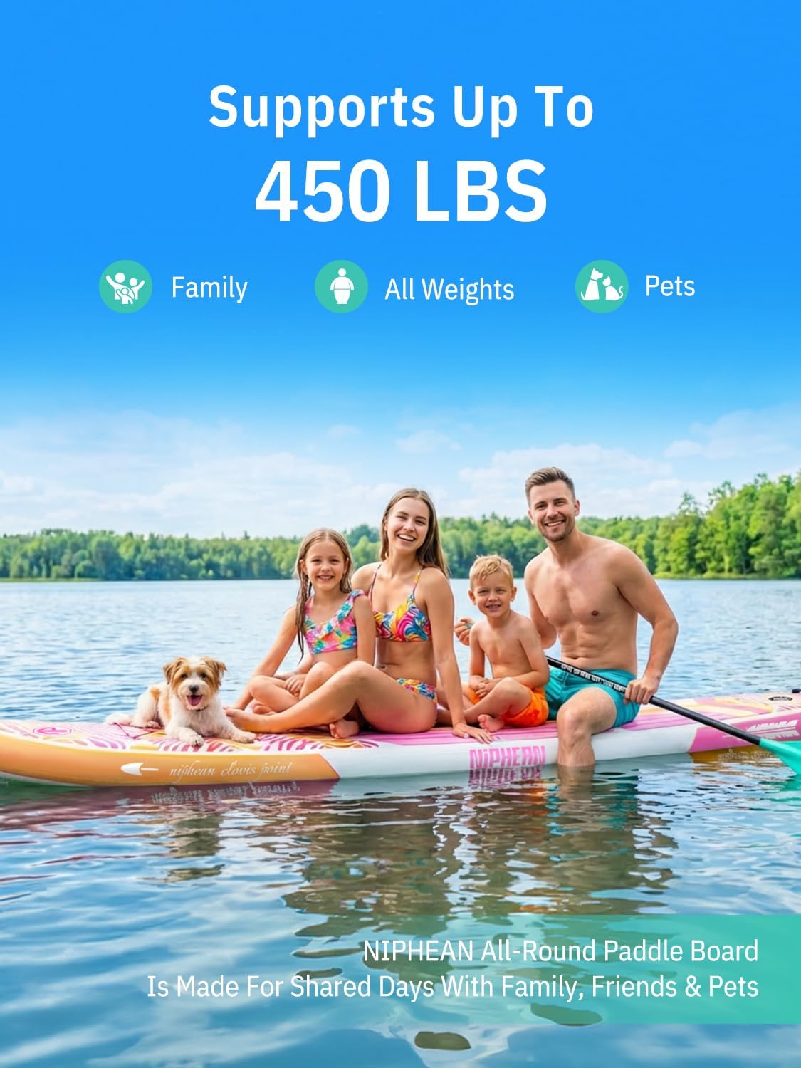 Niphean Inflatable Stand Up Paddle Board with SUP Accessories, Anti-Slip EVA Deck, 10'6'' Inflatable Paddle Boards for Adults & Youth of All Skill Levels