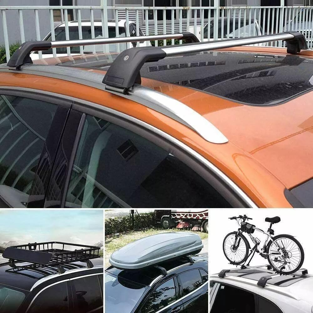 2PCS Crossbar Fits for Hyundai Tucson 2022 2023 2024 2025 SEL SEL Premium Limited Silver with Black Rooftop Cargo Bars Crossbars Luggage Carrier Cross Bar Aluminum