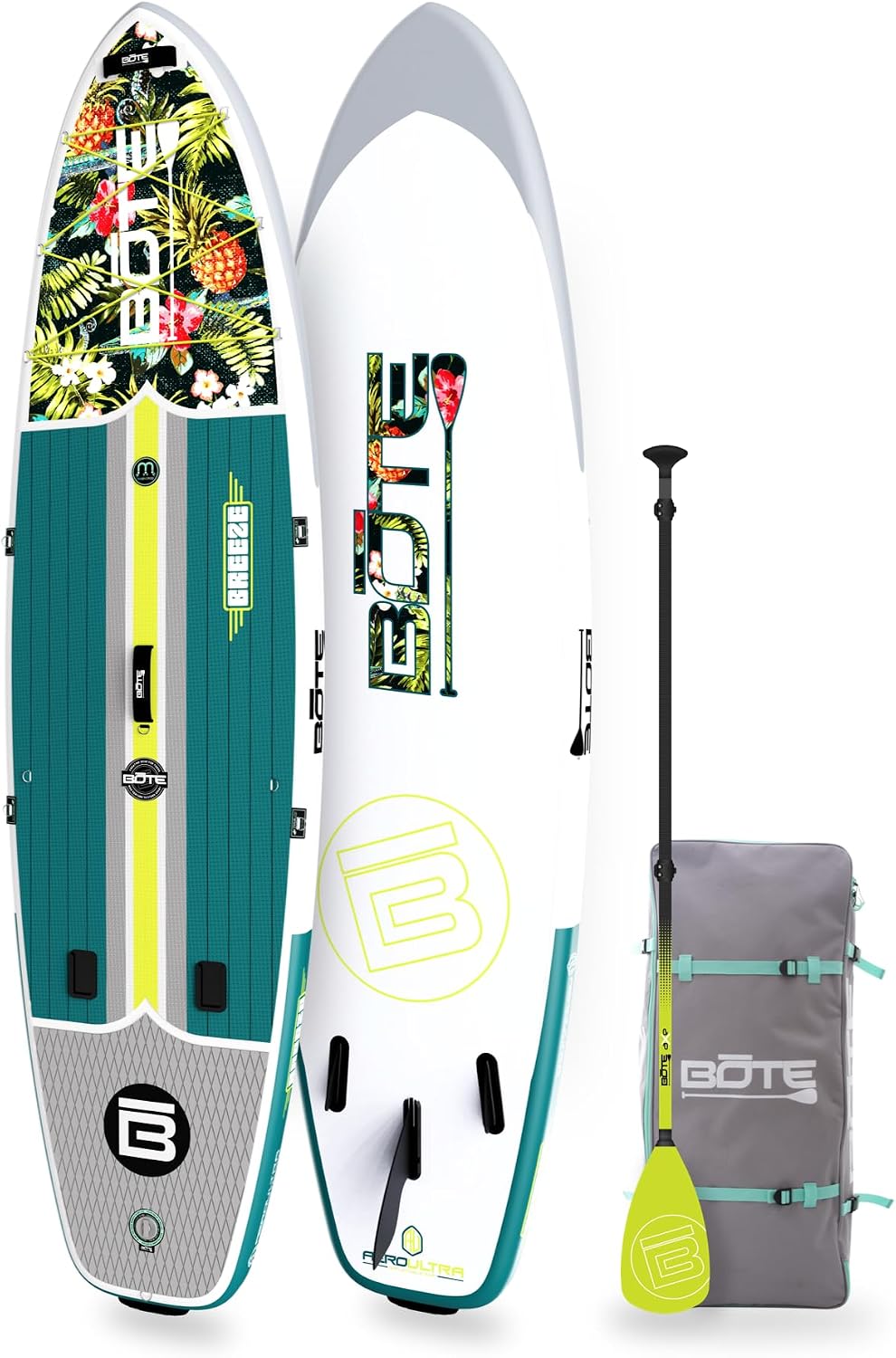 BOTE 10' FT 6' Breeze Aero Inflatable Stand Up Paddle Board, MAGNEPod Compatible Blow Up iSUP Great for Adults Kids Family Travel Friendly Multiple Sizes Color Options