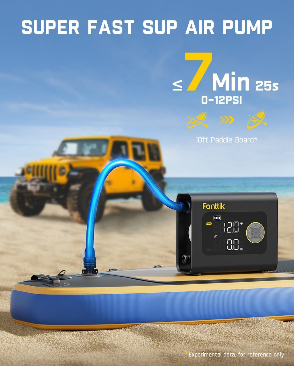 Fanttik X9 Cross 4X Portable Tire Inflator, Paddle Board Pump | Max 75PSI with Auto-Off, Deflation | Air Pump with Light and Power Bank | Fastlink for SUP, Car, Motorcycle, Board, Kayak, Tent etc.
