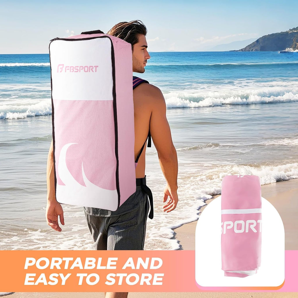 FBSPORT 11' Premium Stand Up Paddle Board, Yoga Board with SUP Accessories & Carry Bag | Wide Stance, Surf Control, Non-Slip Deck, Leash, Paddle and Pump for Youth & Adult