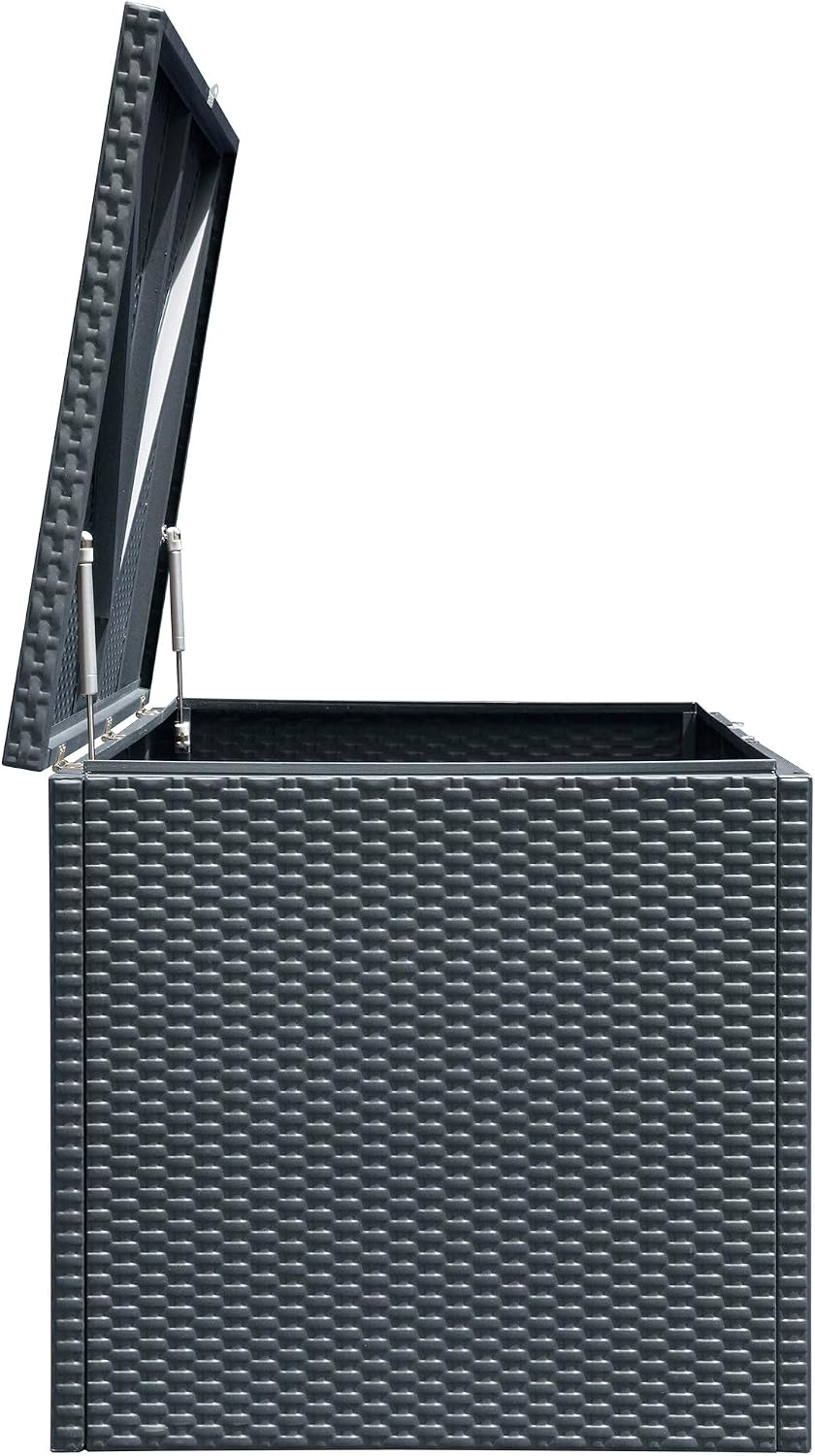 Arrow 4' x 2' x 2' Spacemaker Anthracite 134 Gallon Hot-Dipped Galvanized Steel Storage Deck Box