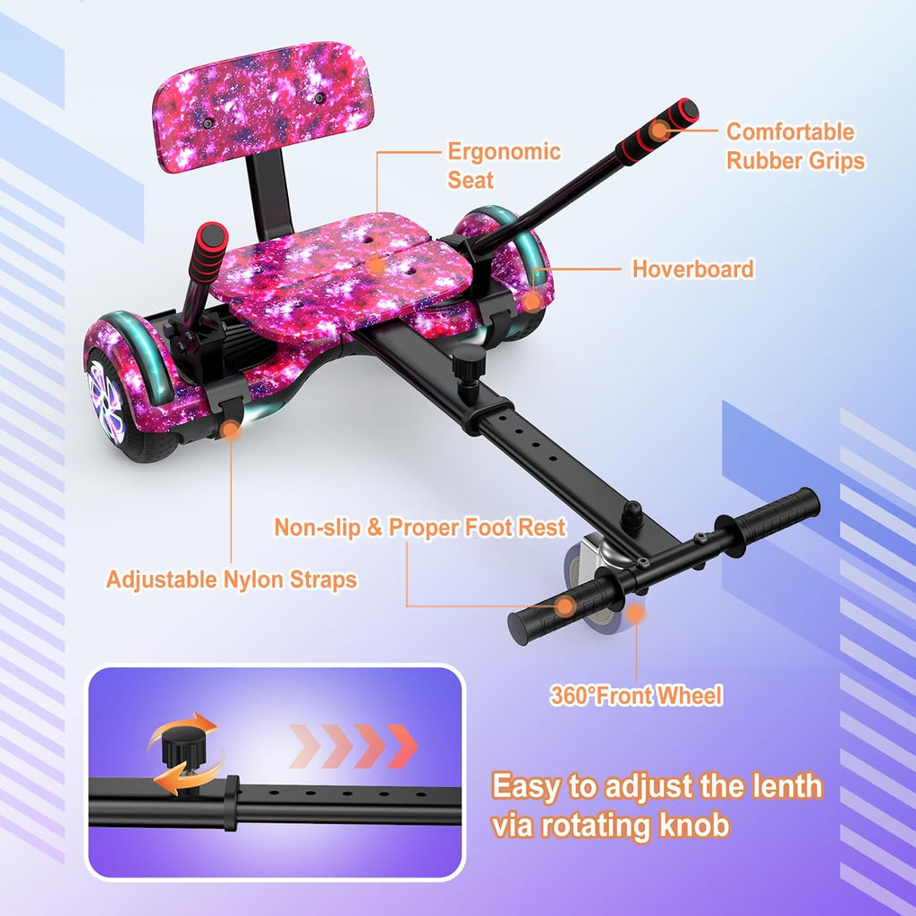 LIEAGLE Hoverboard, 6.5' Self Balancing Scooter Hover Board with Bluetooth Wheels LED Lights for Kids Adults