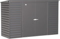 Arrow Select 10' x 4' Outdoor Lockable Steel Storage Shed Building, Charcoal