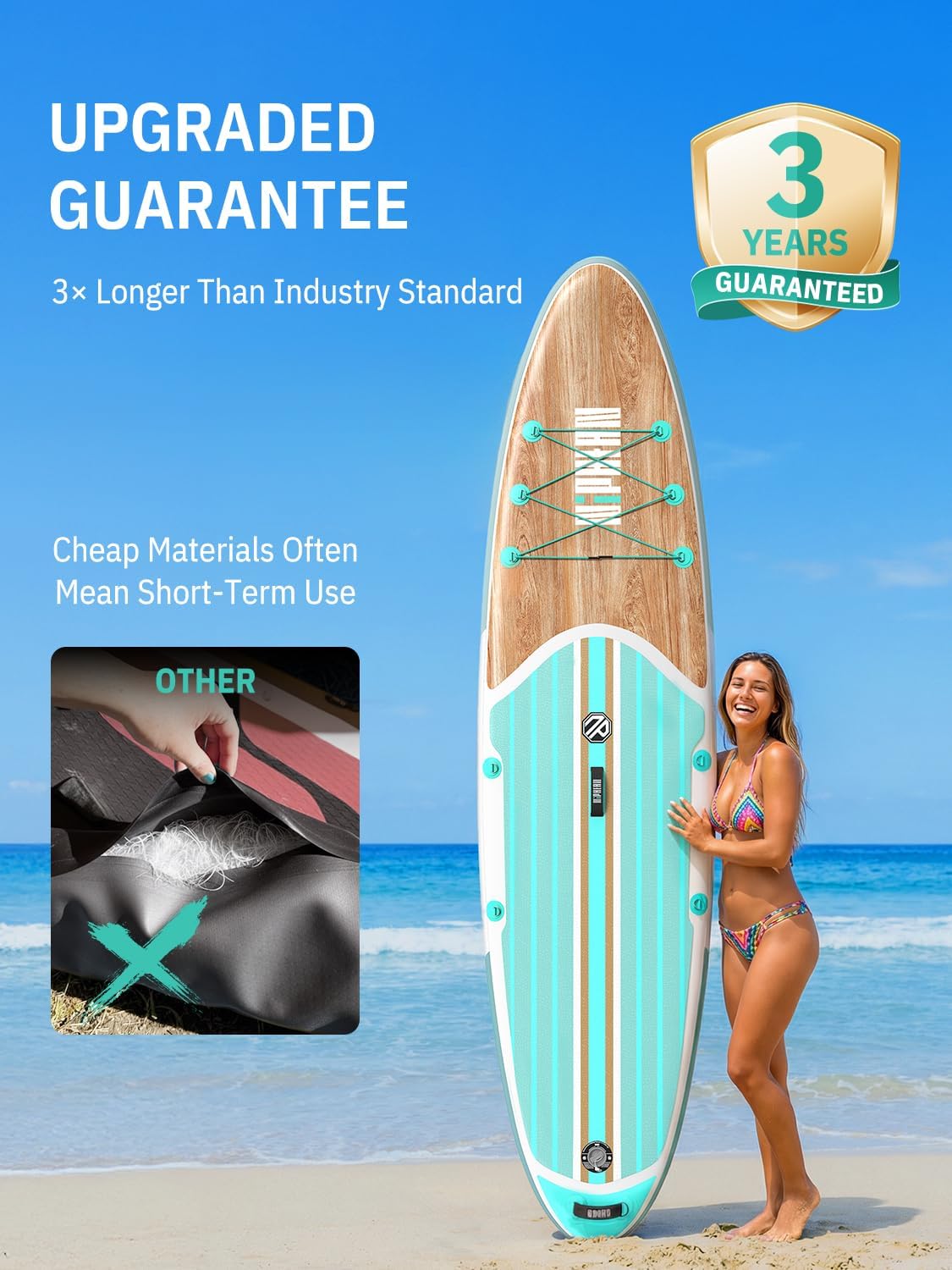 Niphean Inflatable Stand Up Paddle Board with SUP Accessories, Anti-Slip EVA Deck, 10'6'' Inflatable Paddle Boards for Adults & Youth of All Skill Levels