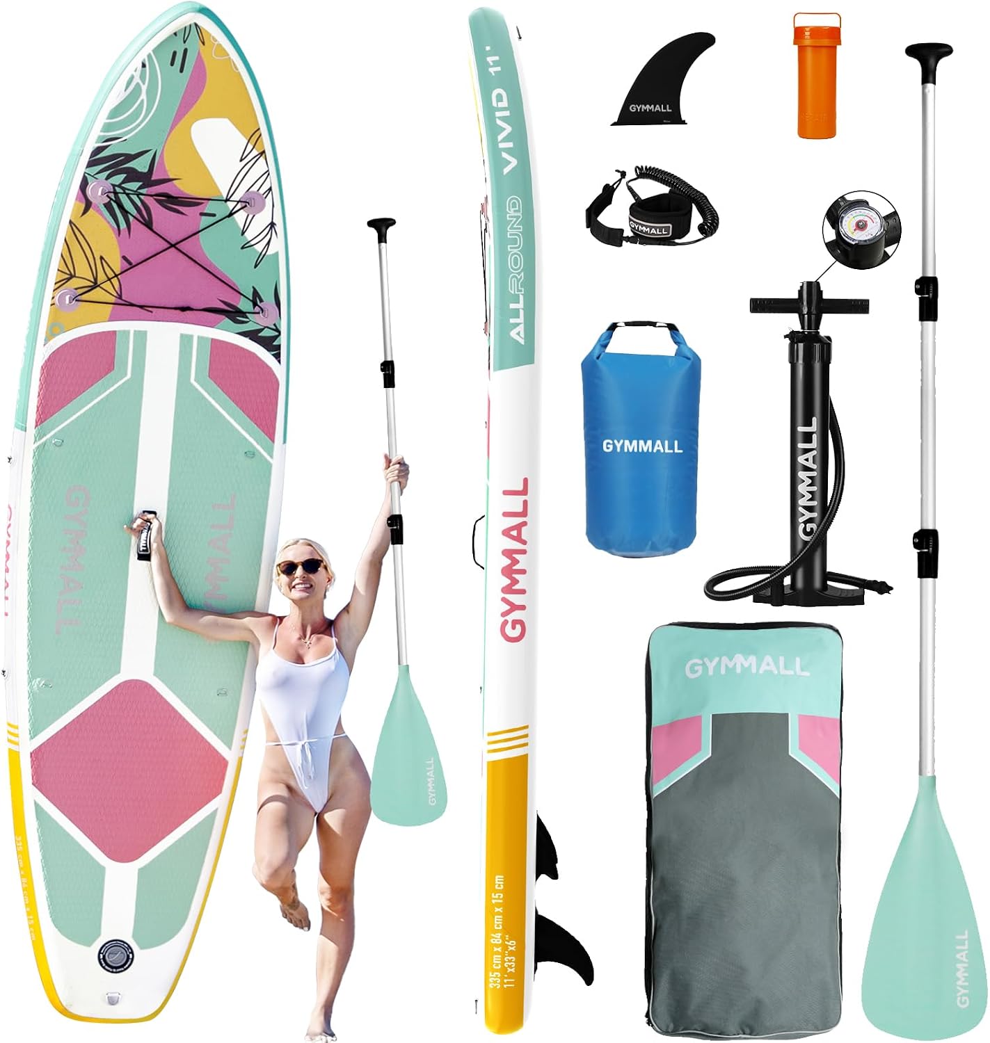 Paddle Board, Inflatable Stand Up SUP Paddle Boards for Adults & Youths of All Skill Levels, Wide & Non-Slip Deck Design Blow Up Paddleboards with Premium Accessories & Storage Bag