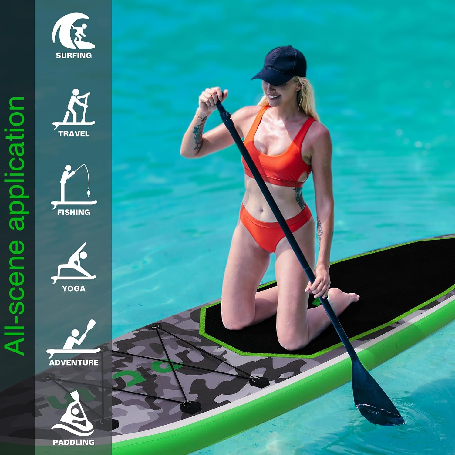 FunWater Inflatable Stand Up Paddle Board with Premium SUP Paddleboard Accessories, Anti-Slip EVA Deck, 11'6''/11'/10'6'' Paddle Boards for Adults & Youth of All Skill Levels