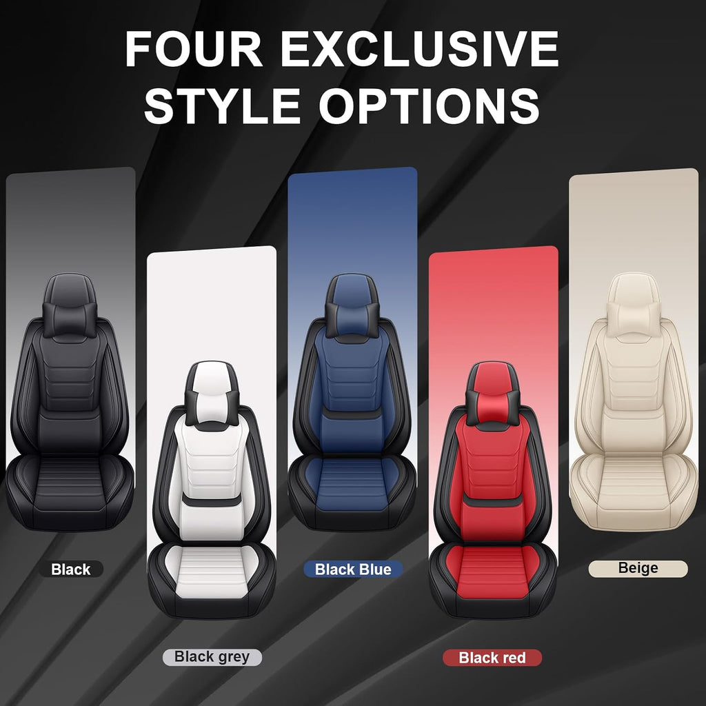 JWLK Seat Covers for Buick Envision 2016-2026, Family Seat Covers for Cars, Non-Slip, Airbag Compatible Vehicle Cushion, Waterproof & Easy-Clean(Luxury 2 Seats, Black)