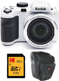 Kodak PIXPRO AZ425 Astro Zoom 20MP Digital Camera (White) Bundle with 32GB Memory Card (2 Items)