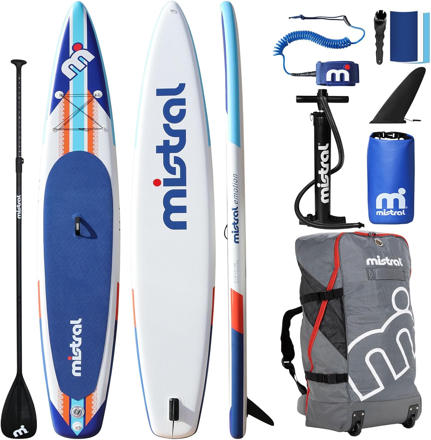 Mistral Stand Up Inflatable Paddle Board Racing & Touring Board 13'2'/ 14' Race Board, Backpack with Wheels, Durable ISUP for Youth & Adult, w/Premium SUP Accessories