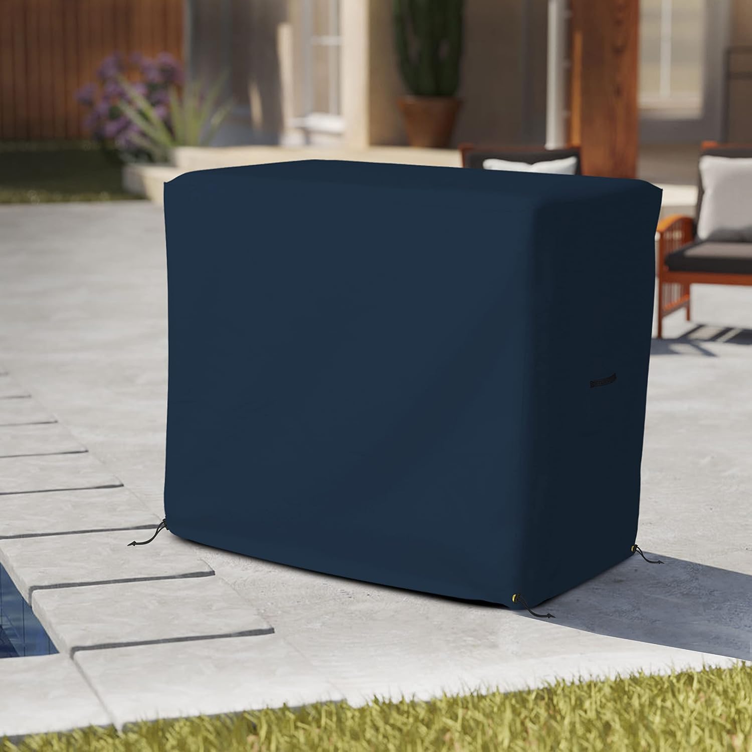Bar Cart Cover 12 Oz Waterproof 100% Weather Resistant cart Cover with Air Pockets and Drawstring for Sung Fit (34' H x 50' W x 30' D), Blue