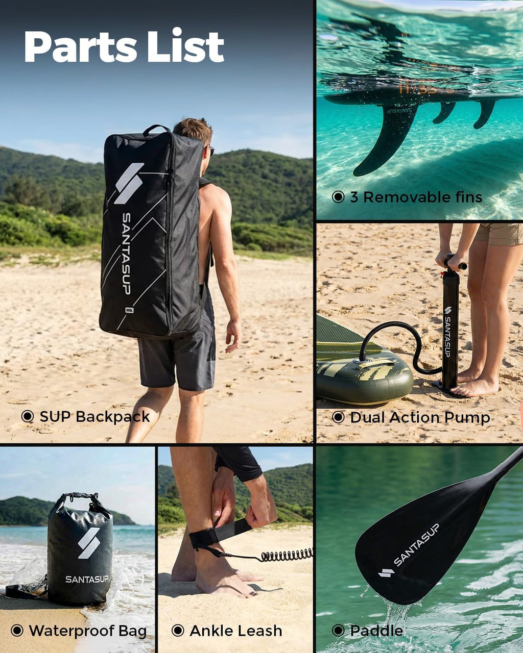 Inflatable Stand Up Paddle Board with SUP Accessories, Anti-Slip EVA Deck, 10'6'/11' Wide Stance Board, Sup Board for Adults & Youth of All Skill Levels Backpack
