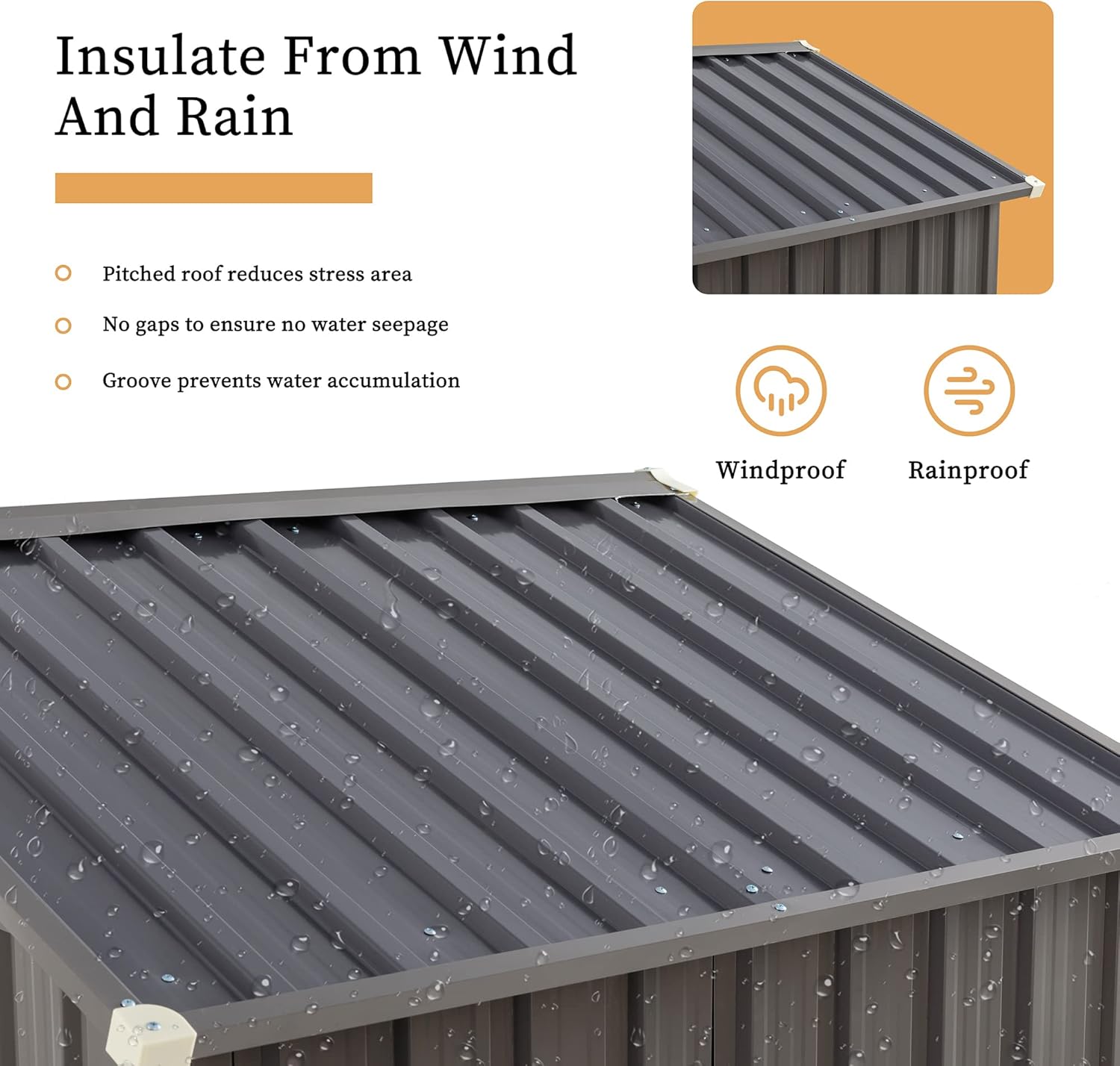 Vongrasig 6x4 FT Outdoor Storage Shed, Metal Graden Shed with Window and Lockable Door, All-Weather Tool Shed for Backyard Garden Patio Lawn, Grey