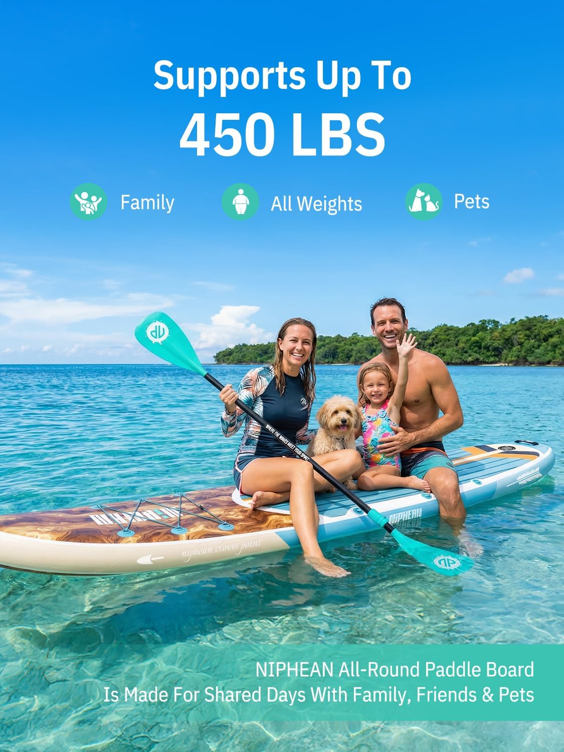 Niphean Inflatable Stand Up Paddle Board with SUP Accessories, Anti-Slip EVA Deck, 10'6'' Inflatable Paddle Boards for Adults & Youth of All Skill Levels