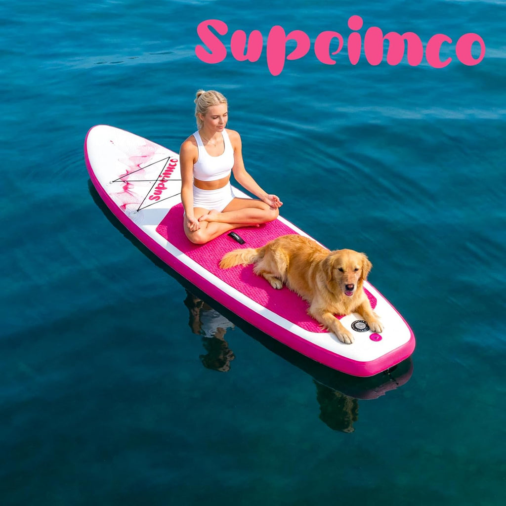Inflatable Stand Up Paddle Board - Upgraded Glue-Free Hot Melt Technology, Long Service Life, 10'6', Anti-Slip EVA Deck, Full SUP Accessories, Included for Adults Youth All Skill Levels