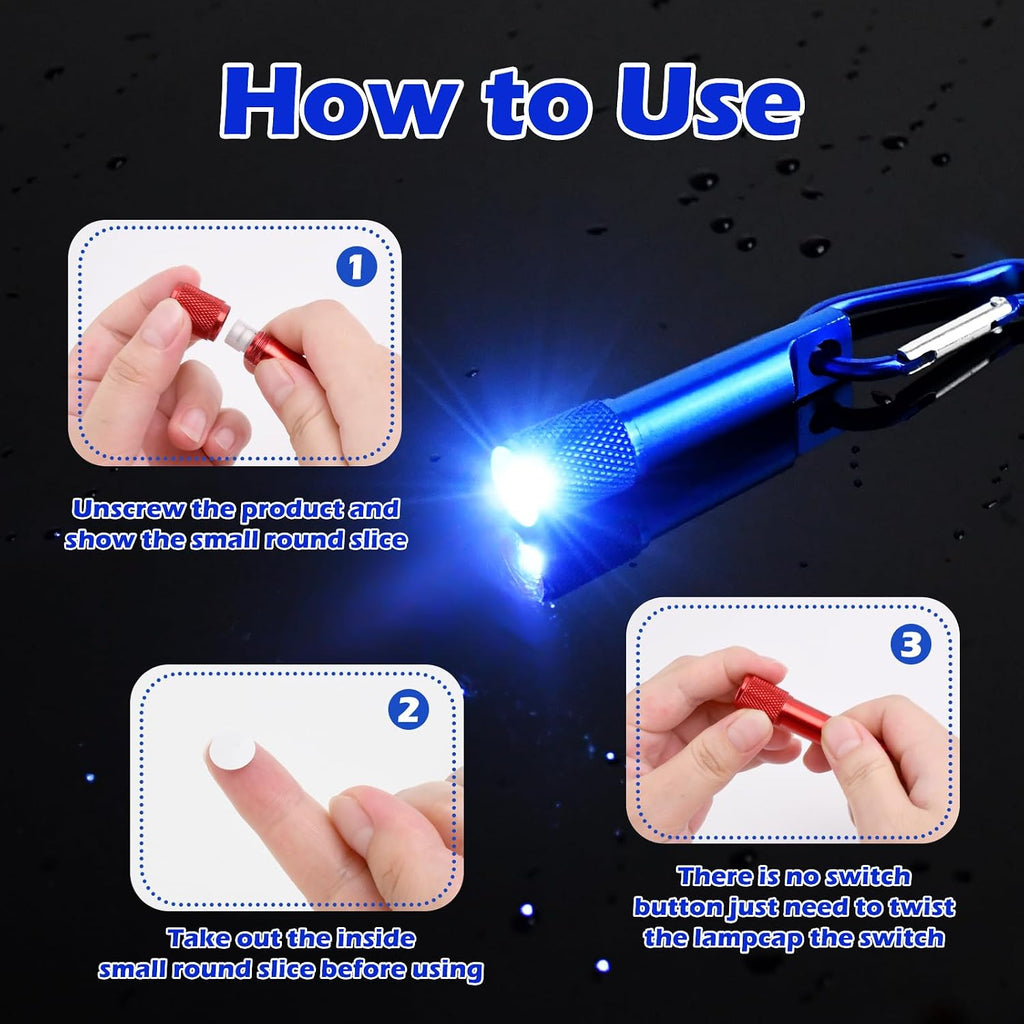 200Pcs Mini Keychain Flashlights Bulk, Ultra-Bright LED Metal Carabiner Clip Lights,Compact Emergency Lights for Camping, Hiking, Cycling, Survival Kits (200)