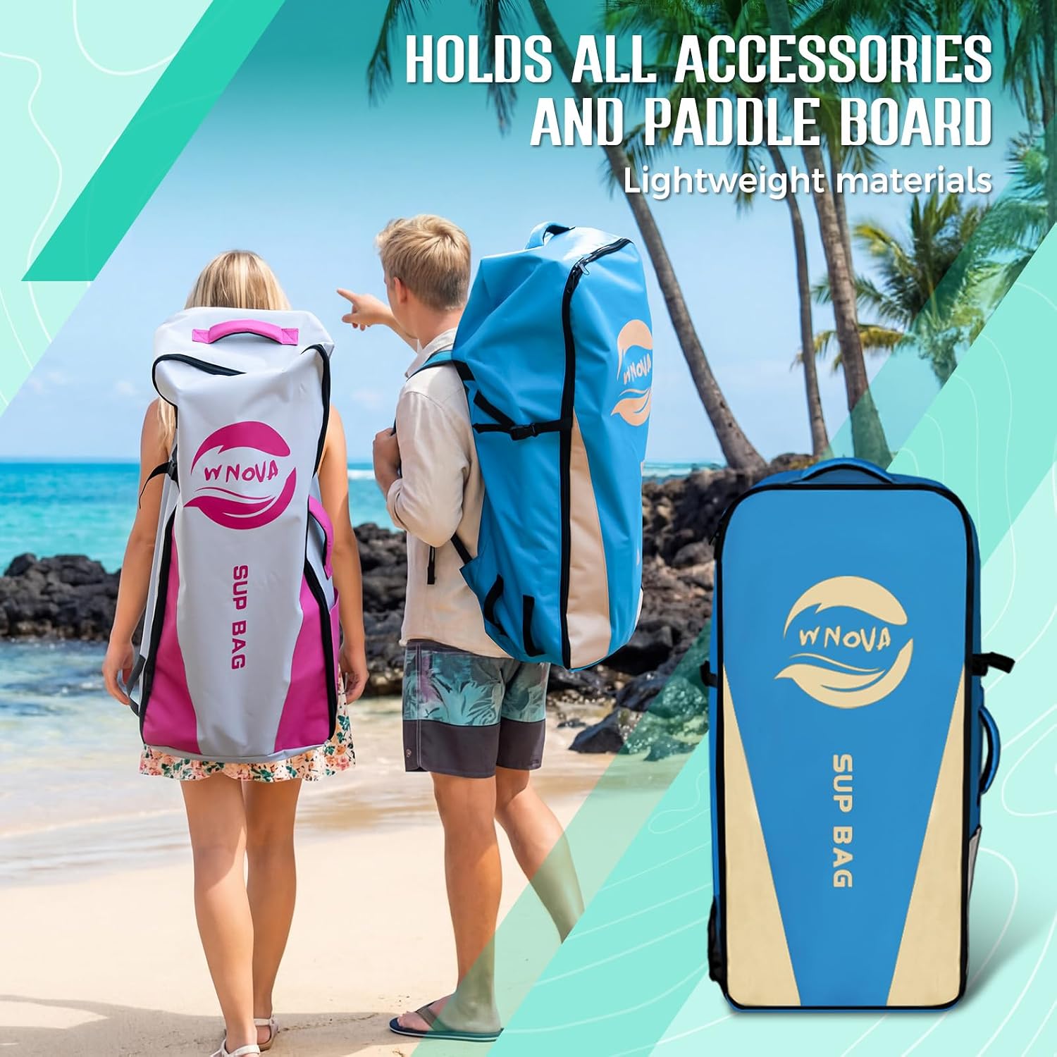 11'6' × 34' Extra Wide Inflatable Stand Up Paddle Board, Stable SUP with Premium SUP Accessories and Non-Slip Comfort Deck for Adults & Youth of All Skill Levels