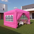 10x10FT Canopy Tent, Outdoor Gazebo Pop up Canopy with 4 Removable Sidewalls & 2 Windows, Patio Camping Shade Canopy with 4 PCS Weight Sand Bag & Carry Bag, Ideal for Parties Events, Magenta