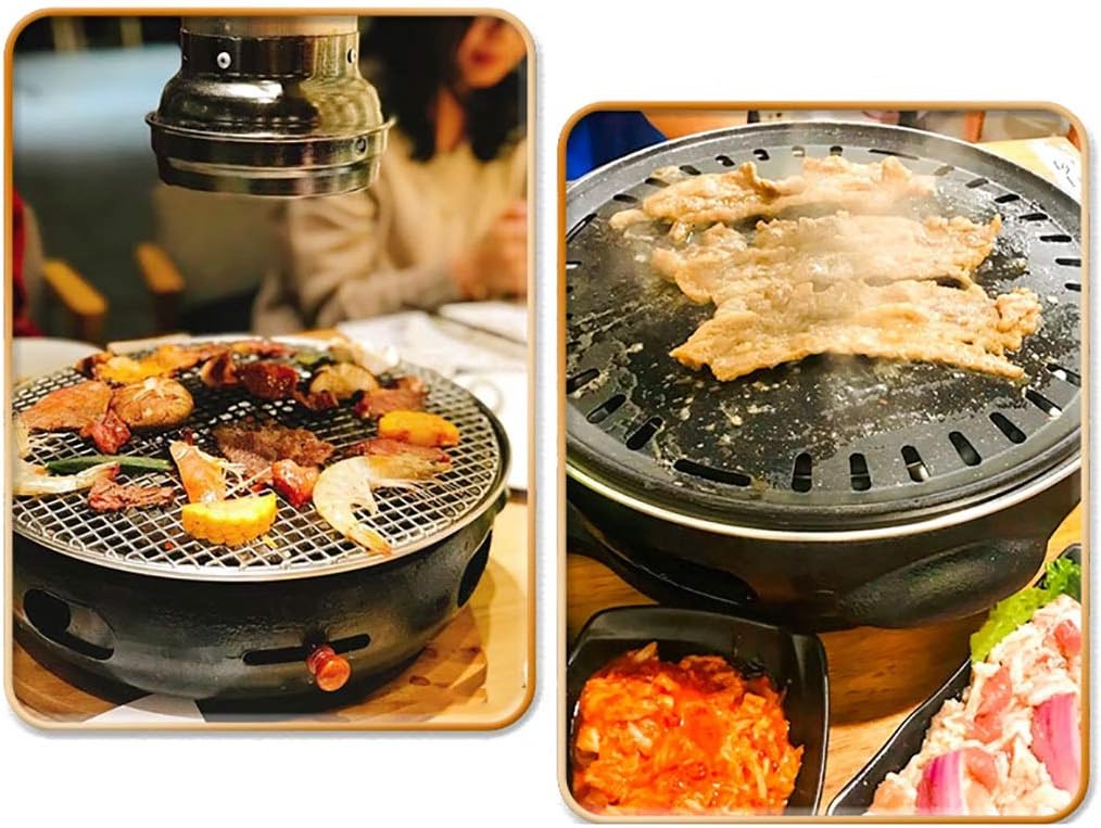 BBQ Barbeque Barbecue Grill,Smoke-Free Charcoal Grill,Cast Iron Oven,Korean Household,Split Type Easy to Clean,Indoor Outdoor,3 Styles (Color : C)