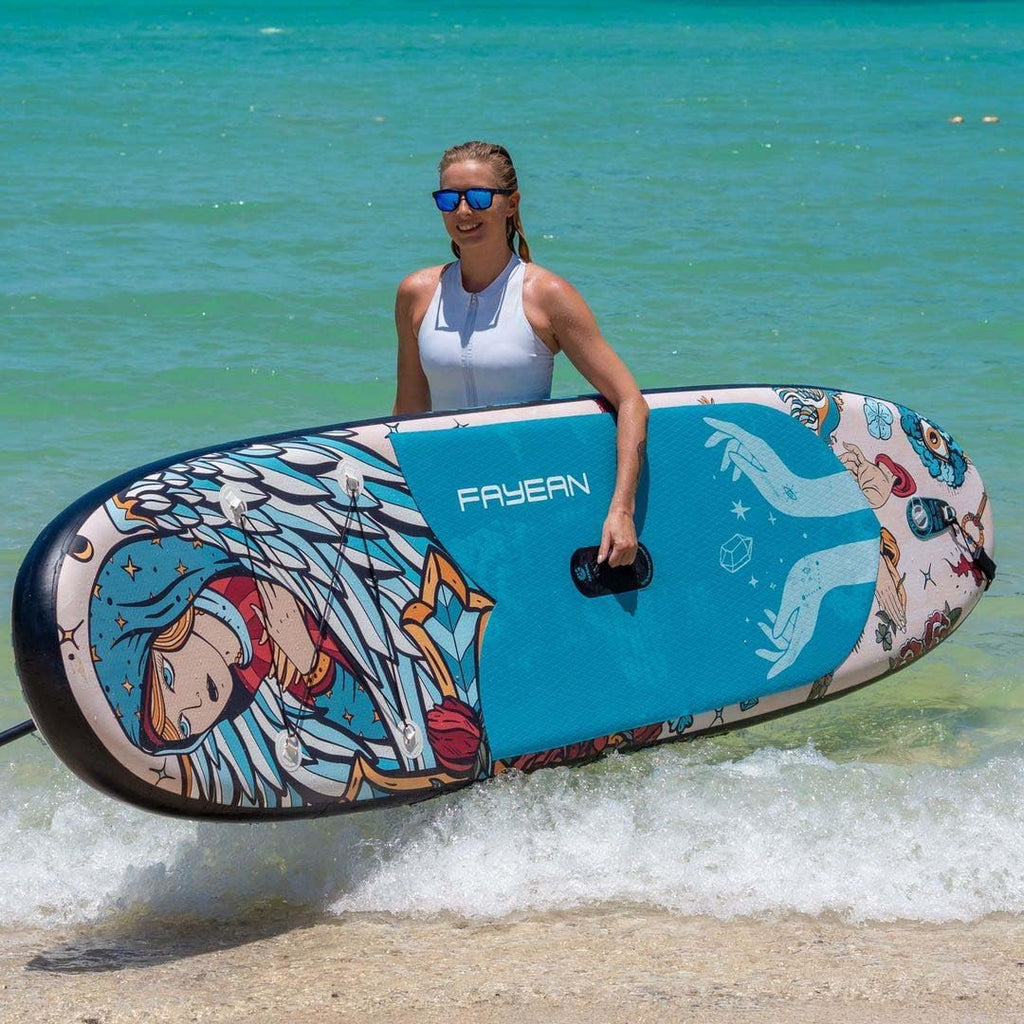 Inflatable Paddle Board,Extra Wide 10.6'/11' Stand Up Paddle Board with Sup Accessories,400lbs Capacity for Family with Safety Leash, All Skill Levels Sup for Yoga,Fishing,Surfing