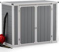 DWVO 41 Cu.ft Outdoor Storage Shed, 4.7x2.5 FT Horizontal Resin Tool Shed with Hydraulic Gas Rod and 3 Locks for Garden, Trash Cans, All-Weather Outdoor Storage, Lockable, Gray