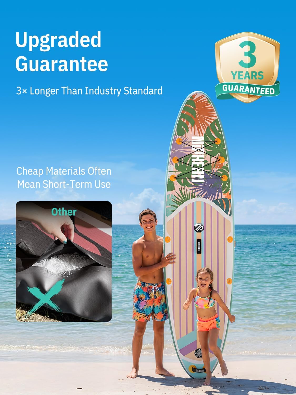 Niphean Inflatable Stand Up Paddle Board with SUP Accessories, Anti-Slip EVA Deck, 10'6'' Inflatable Paddle Boards for Adults & Youth of All Skill Levels
